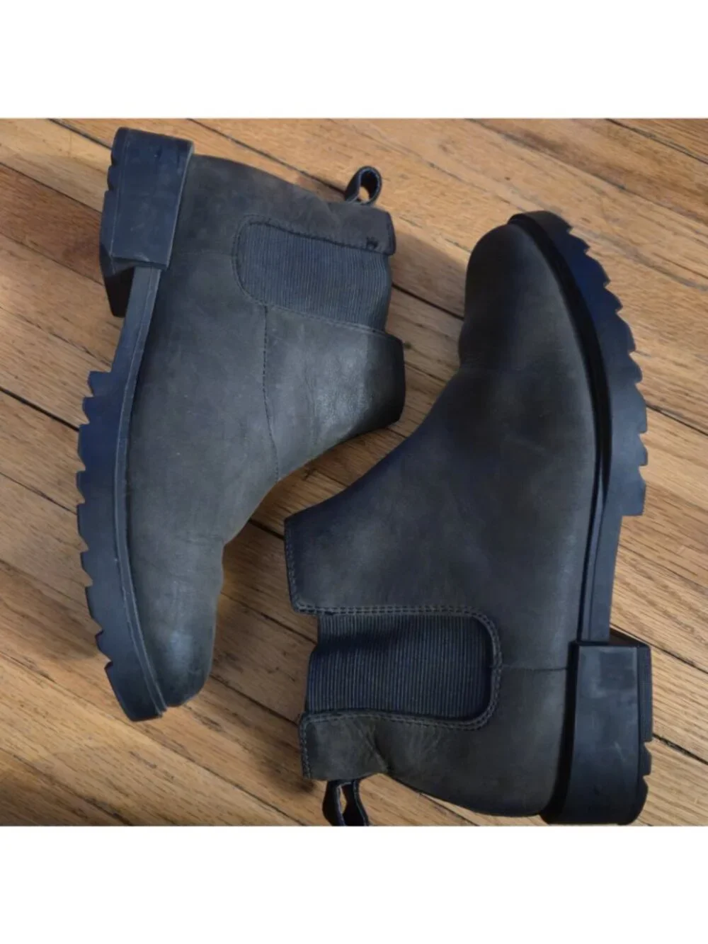 Sorel Lennox Chelsea Black Waterproof Leather Boots Women's Size 9